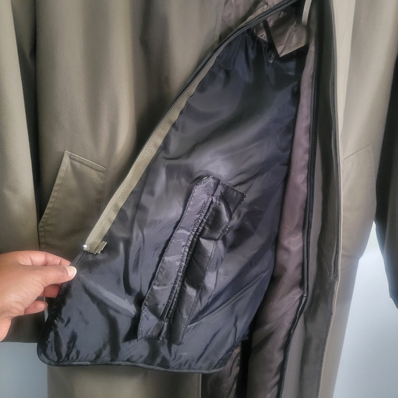 WEATHERPROOF Long Trench Coat Olive/Taupe - Picture 14 of 15